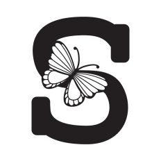 Letter S with butterfly