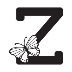 Letter Z with butterfly