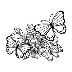 Flowers and butterflies summer design