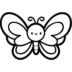 kawaii butterfly lineart