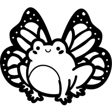 cute butterfly frog lineart