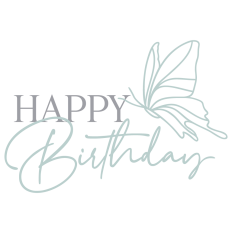 Happy Birthday With Butterfly Design