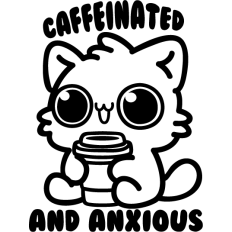 cute cat funny caffeinated and anxious