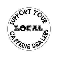 Support Your Local Caffeine Dealers SVG – Barista Badge Coffee Design
