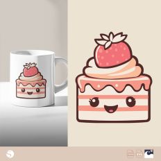Kawaii Strawberry Shortcake for Silhouetteette Studio