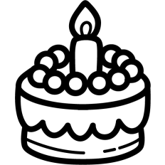cute birthday cake lineart