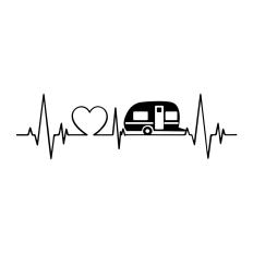 Camping Heartbeat SVG Cut File