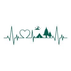 Camping Heartbeat SVG Cut File
