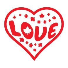 Love Heart with Maple Leaves