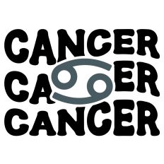 Cancer Horoscope Retro Wavy Word