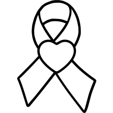 cancer ribbon awareness with heart