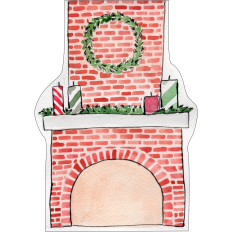 Watercolor Chimney Fireplace