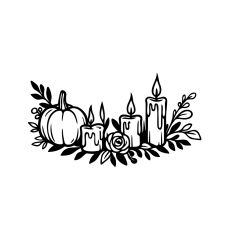 Pumpkins and Candles Floral Arrangement