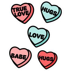 Candy Hearts Hey Sugar Happy Valentine’s Day - Print and Cut