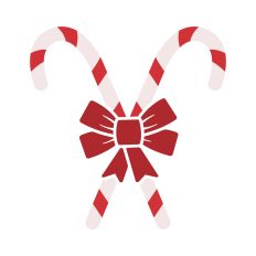 Crossed candy canes with bow