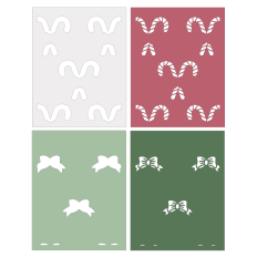 Candy cane and bow layering stencil SVG