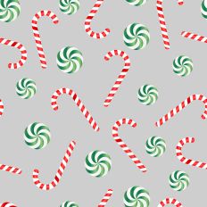 Sparkle Christmas—Red Green Candy Cane - Grey