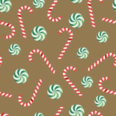 Sparkle Christmas—Red Green Candy Cane - Kraft