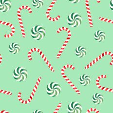 Sparkle Christmas—Red Green Candy Cane - Mint