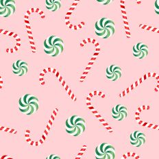 Sparkle Christmas—Red Green Candy Cane - Pink
