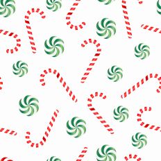  Sparkle Christmas—Red Green Candy Cane - White