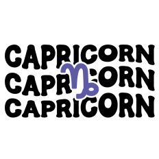 Capricorn Horoscope Retro Wavy Word