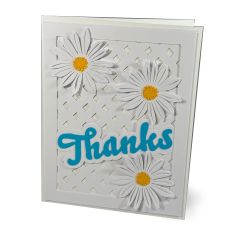 Daisy Lattice Layered Paper Thank You Card SVG Cut File
