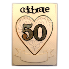 Card Flourish Heart 50th Anniversary