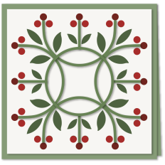 Card Quilt Block Berries Wreath