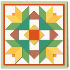 Card Daffodil Quilt Block 6x6
