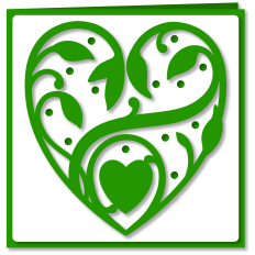 Card Heart Vine Flourish 5x5