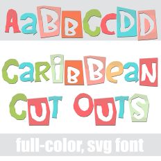 Caribbean Cut-Outs Color font
