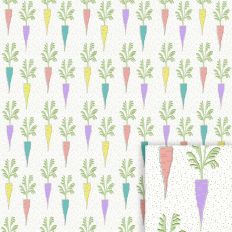 Springtime Frolic Pastel Carrots Seamless background pattern