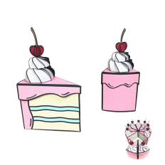 Cartoon Cake - 9 Slices of cake Box