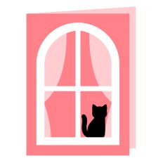 cat in the window folded card