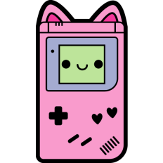 kawaii cat retro console