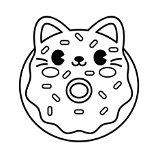 Donut SVG | Cat SVG | Cute SVG | Kawaii Clipart