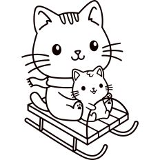 Cat On Sled