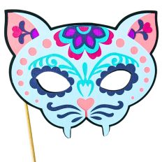 Day of the Dead Cat Sugar Skull Mask