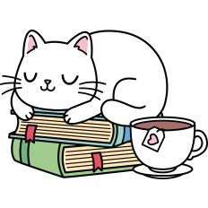 Cat Sleeping On Books