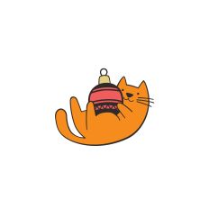Cute cat with Christmas ornament