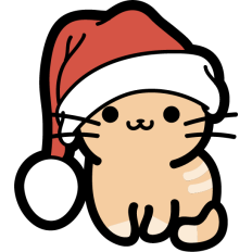 cute red kitten with santa hat