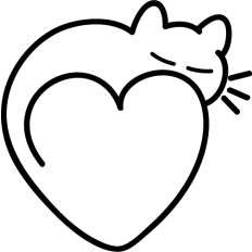 simple cat frame heart