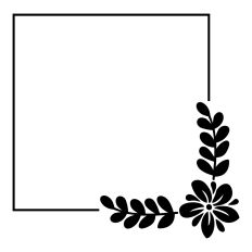 Square frame with flowers