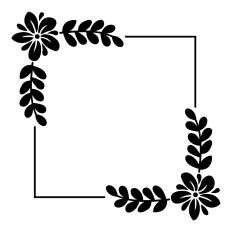 Square frame with flowers