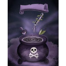 Witch Cauldron Halloween Card 