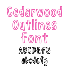 Cedarwood Outlines Font, Cute Handwritten Font, Fun Font