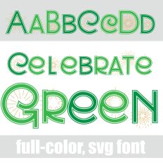 Celebrate Green Color Font
