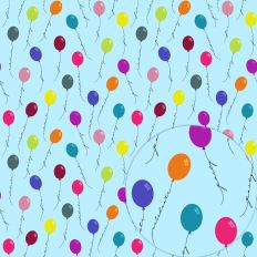 PARTY CELEBRATE FUN BALLOON PATTERN BLUE NO REPEAT – RABEA