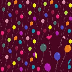 PARTY CELEBRATE FUN BALLOON PATTERN MAROON NO REPEAT –RABEA